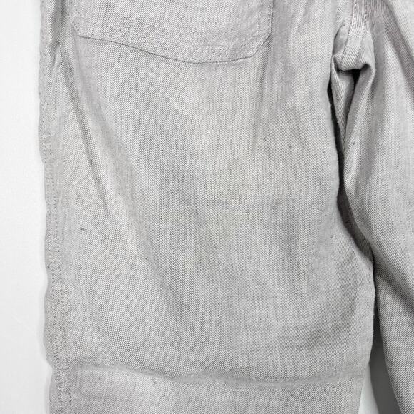 Theory Womens 0 Northsound Caliver High Waisted Linen Blend Pants Gray Cropped - Picture 9 of 12